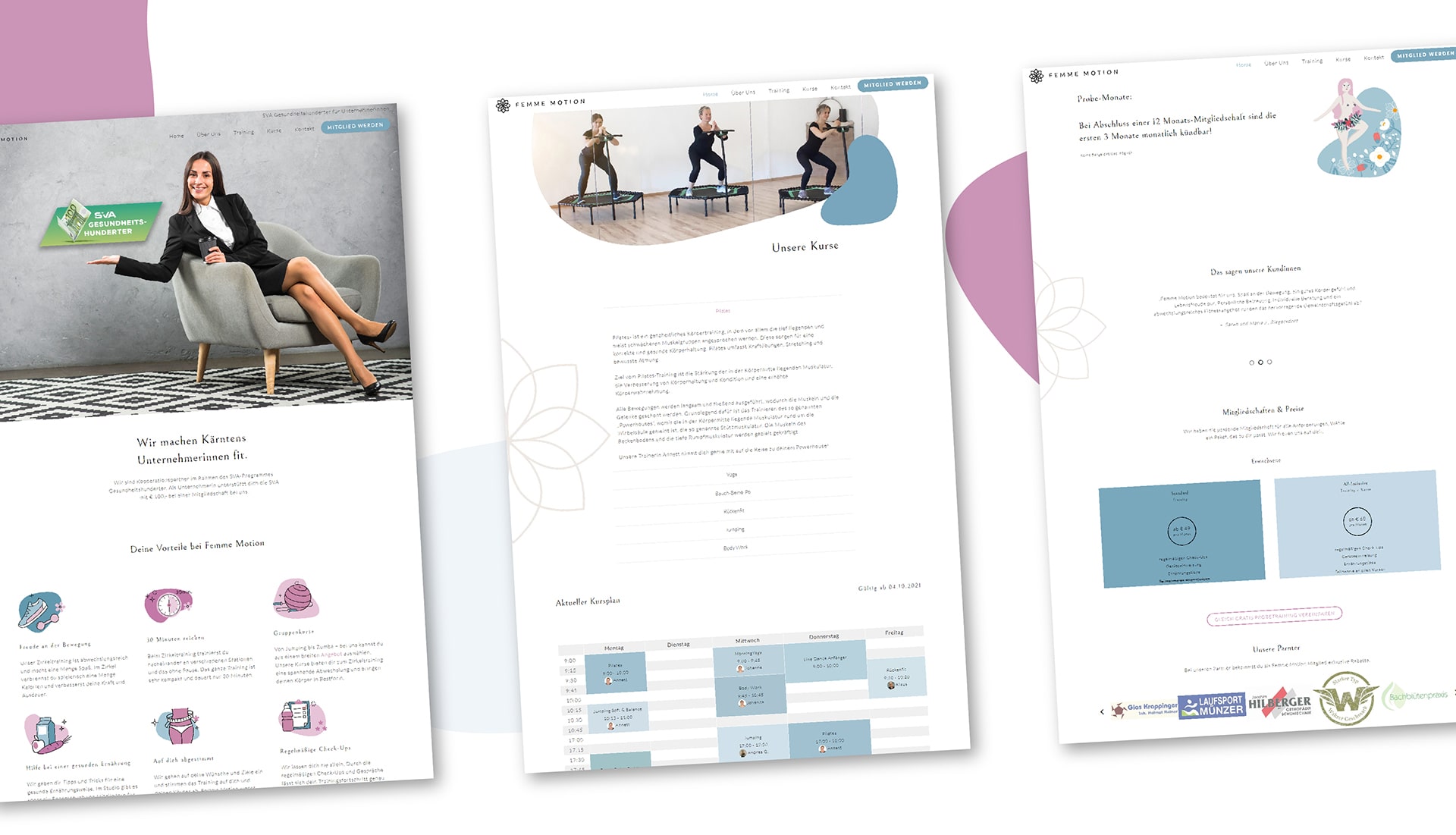mobaki.at - mobaki projekt resultate website femmemotion fitnessstudio fuer frauen in villach template 03