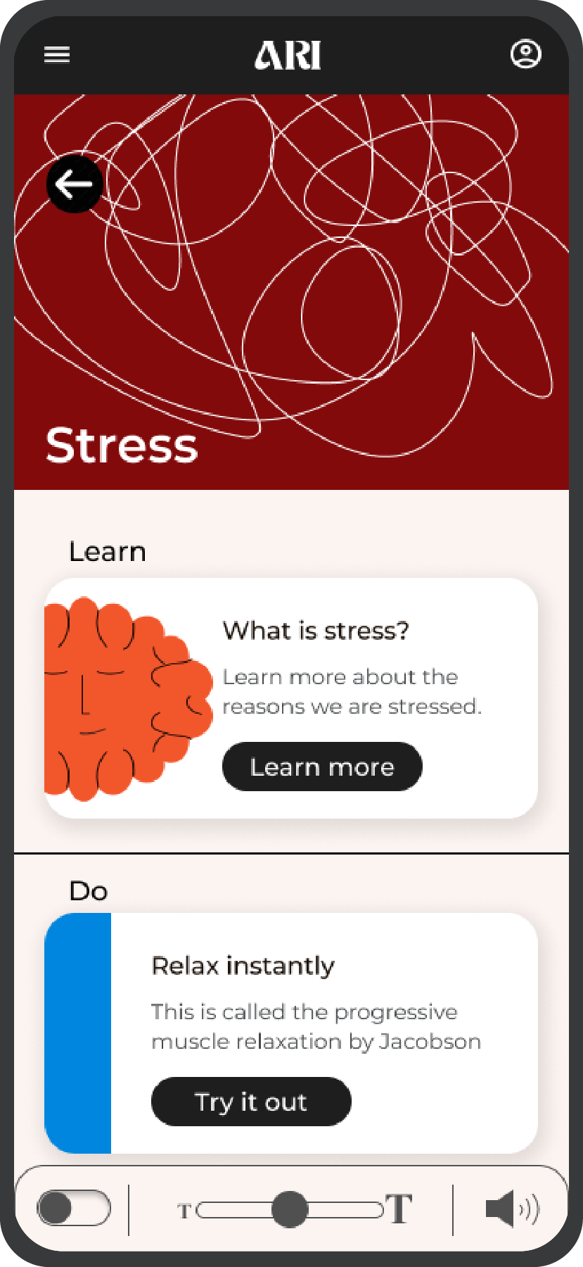 mobaki.at - mobaki case study mental health app high fidelity prototyp category stress