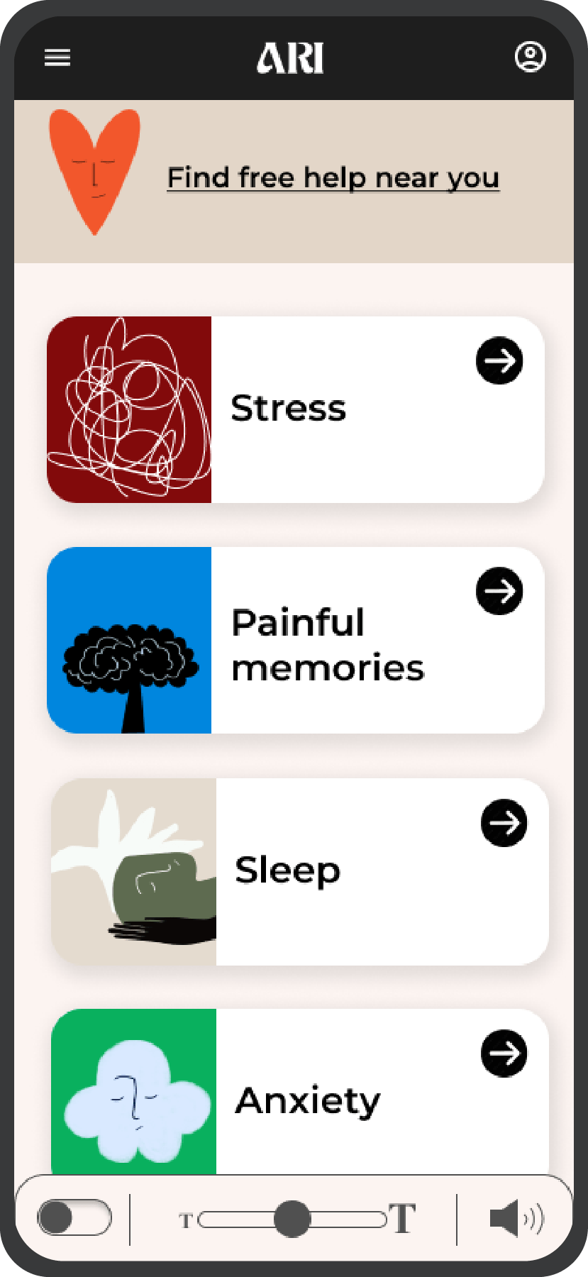 mobaki.at - mobaki case study mental health app high fidelity prototyp home